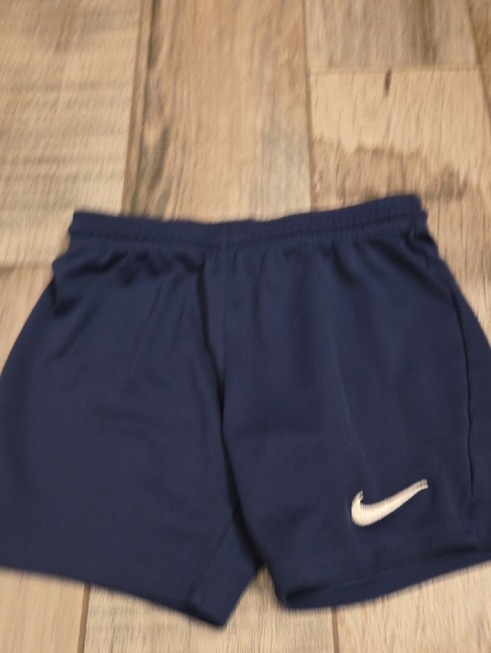 Nike Dark Blue Athletic Shorts with White Swoosh